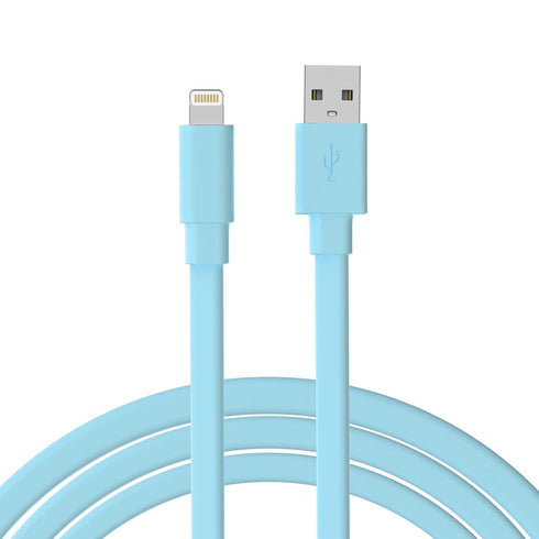 TALK WORKS Flat Lightning Charging Cable Compatible w/iPhone 14/Plus/Pro/Pro Max, 13/Mini/Pro/Pro Max, 12/Pro/Pro Max/Mini, 11/Pro/Pro Max, XR, XS...