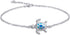 Blue Opal Sea Turtle Ankle Bracelet Sterling Silver Anklet Fine Jewelry For Women Gifts New Version 4 Level Adjustable Anklet (Large Bracelet)...