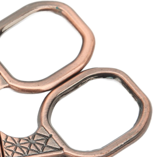 Retro Style Red Copper Embroidery Scissors - Stainless Steel Fabric Cutting Tool for Sewing, Crafts - Cute, Tiny, All-Purpose Scissors for Kitchen...