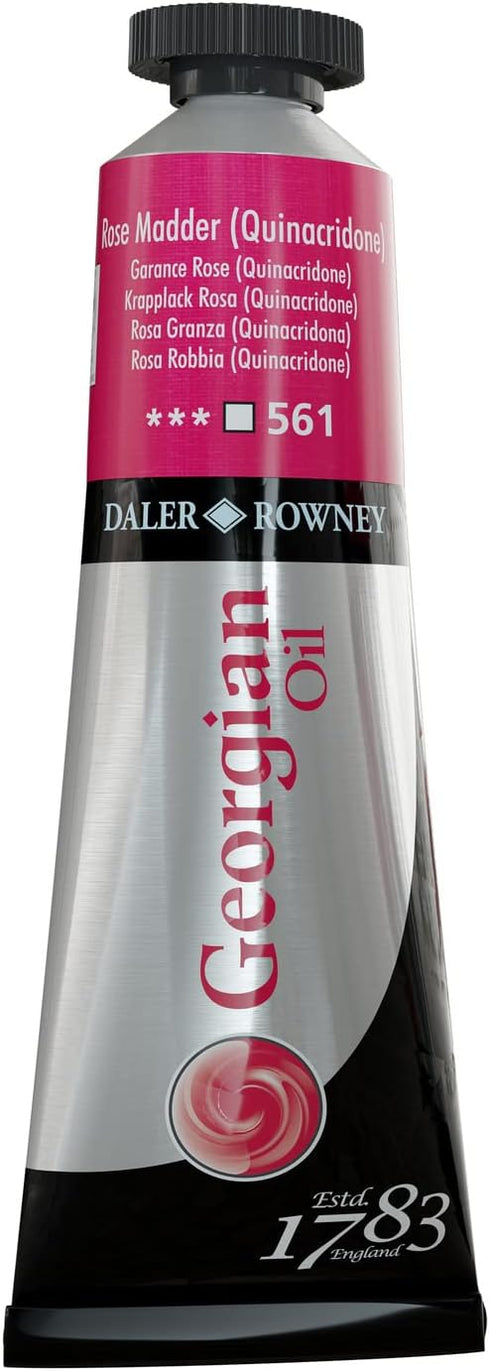 Daler-Rowney Georgian Oil Paint, Aluminium Tube, 1.28oz - 38 ml, Rose Madder (Quinacridone)...
