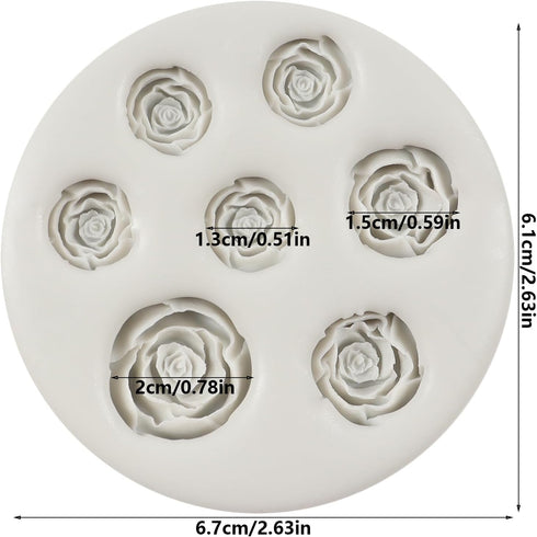 Rose Flower Fondant Candy Silicone Mold for Sugar Craft Cake Decorating Cupcake Topper Chocolate Polymer Clay Gum Paste...