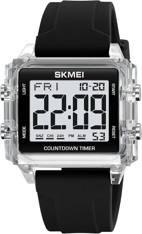 Gosasa Unisex Digital Watch Women Men Multifunction Outdoor Sport Watches Casual Silicone Strap Stopwatch Alarm Countdown Dual Time 50M Waterproof...