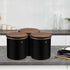 Food Storage Jar Canister with Airtight Walnut Wood Lid Elegant Design Stainless Steel Canister for Tea Coffee Sugar Spice Nuts Snacks Seasonings ...
