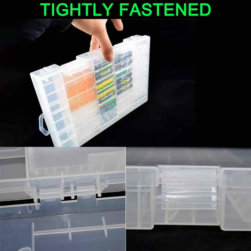 Fielect 100 x AA Battery Storage Case Holder Organizer Box Transparent...