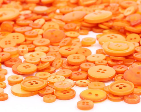 Swpeet 650 Pieces Assorted Sizes Resin Buttons 2 and 4 Holes Round Craft Buttons for Sewing DIY Crafts Children's Manual Button Painting(Orange)...
