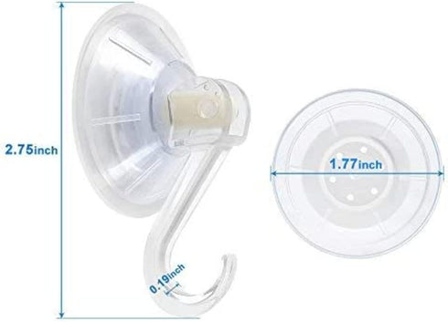Clear Plastic Suction Cup Hook, oobest 6 Pack Ultra Heavy Duty Hooks Strong Power Lock Hooks Vacuum Traceless Hooks Smooth Waterproof Oil-Proof Wa...