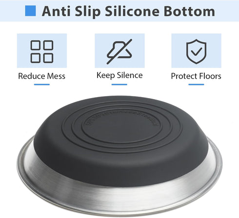 Premium Stainless Steel Dog Bowls - Non-Slip, 2.5 Cups Capacity, Durable and Safe for Your Beloved Pet...