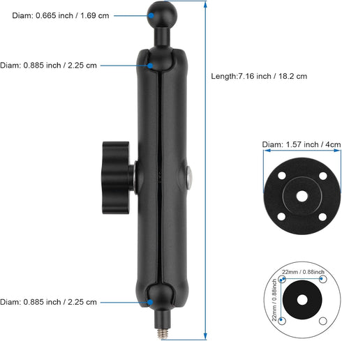 Wall Mount Phone Holder for Truck/Car/Boat/Wall/Desk,Compatible with 3.5~7.5 inch iPhone/Nexus/HTC/LG/Huawei/Smart Phones,360°Adjustment Aluminium...