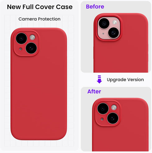 ORNARTO Compatible with iPhone 15 Case Shockproof with Screen Protectors, Waterproof Liquid Silicone Rubber Full Cover Protective Case for iPhone ...