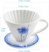 BLUE BREW Ceramic Pour Over Coffee Dripper, Size 01 Cone Coffee Maker (1-2 Cups), Manual Brew Maker, Dishwasher Safe, Portable Slow Brewing Access...