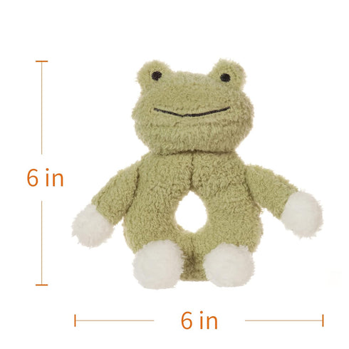 Apricot Lamb Baby Frog Soft Rattle Toy, Plush Stuffed Animal for Newborn Soft Hand Grip Shaker Over 0 Months (Frog, 6 Inches)...