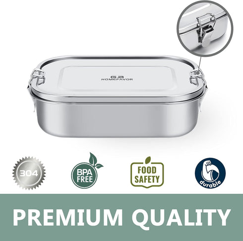 G.a HOMEFAVOR Stainless Steel Bento Lunch Box - 1200 ml/40 oz Large Metal Leak Proof Lightweight Bento Container for Sandwich, Snack, Salad, Dishw...
