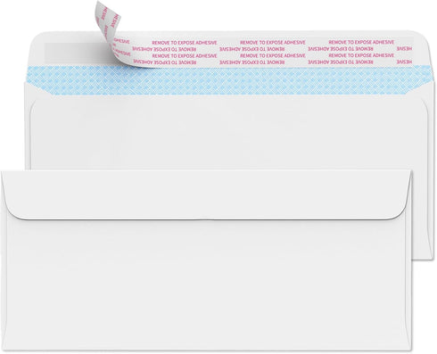 #10 Envelopes Self Seal Security Tinted Envelopes for Privacy & Business, Peel and Seal, NO Window, Letter Size 4-1/8 x 9-1/2 Inches, 24 LB,White ...