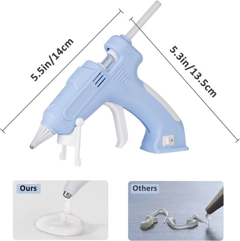 Cordless Hot Glue Gun Glue Gun Fast Preheating Gun Kit with 20 Pcs Sticks USB Rechargeable Cordless Glue Gun for Quick Home Repairs, Arts, Crafts,...