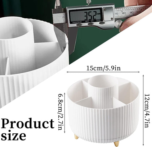 Pen Pencil Holder for Desk, 5 Slots 360° Degree Desk Decor Organizer Desktop Storage Pen Organizers Stationery Supplies Cute Pencil Cup Pot for Of...
