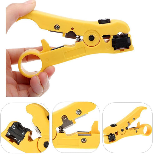 Pack 2pcs Universal Cable Wire Stripper Cutter Stripping Tool for Flat or Round UTP Cat5 Cat6 Wire Coax Coaxial...
