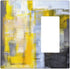 Grey Yellow Abstract Painting Combination Wall Plate 1 Toggle 1 Rocker Light Switch Cover 2 Gang Electrical Switch Plate Cover for Bedroom Kitchen...