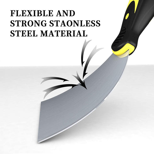 Putty Knife Scrapers, Spackle Knife, Metal Scraper Tool for Drywall Finishing, Plaster Scraping, Decals, and Wallpaper (4 Pack, 5”, 4”, 3”, 1.5” W...