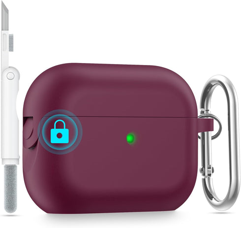BRG for AirPods Pro (2nd/1st Generation) Case, Soft Silicone Shock-Absorbing Protective Cover with Cleaner Kit & Keychain, Compatible with Apple A...