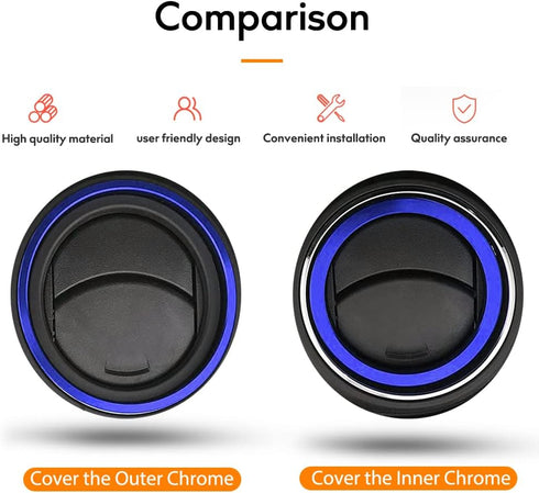 for 2016-2023 Tacoma A/C Vent Ring Outer Cover Air Conditioning Outlet Trim Decoration Toyota Tacoma Accessories 4 Piece Kit,Blue...