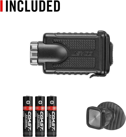 COAST HX500 480 Lumen Alkaline Dual Power LED Utility Light with Twist Focus, KASK Mount, Magnetic...