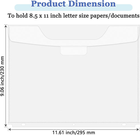 6 Pack Clear Sheet Protectors 8.5 x 11 Inch Binder Pocket Folders Document Organizer for 3 Ring Binder, Letter Size Paper Page Protectors Binder A...