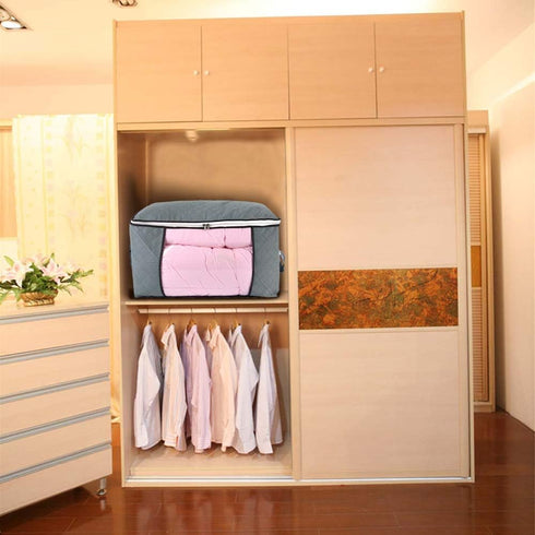 Jumbo Zippered Storage Bag for Closet King Comforter, pillow, quilt, bedding, Clothes, Blanket Organizers with Large Clear Window & Carry Handles ...