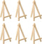 PATIKIL 5.9" Mini Wooden Easel Stand, 12 Pack Table Use Adjustable Triangle Holder for Displaying Photos, Card, Canvases, Wedding, Wood Color...