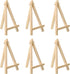 PATIKIL 5.9" Mini Wooden Easel Stand, 6 Pack Table Use Adjustable Triangle Holder for Displaying Photos, Card, Canvases, Wedding, Wood Color...