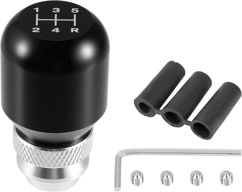 X AUTOHAUX 1 Set 5 Speed Universal Car Adjustable Gear Shift Knob Aluminum Alloy Shift Stick Knob Black for Most Manual Vehicles...