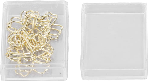 100pcs Paper Clips, Flower Shaped Gold Paper Clips Cute Paperclips Stationary Supplies with Storage Box for Office Home School...