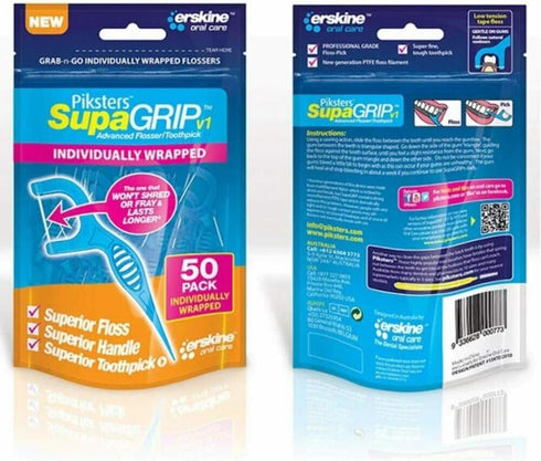 Dental Floss Picks Individually Wrapped 50 Flosser for Teeth Oral Care Advance Flosser Toothpick...