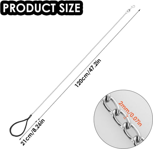 Giantree Metal Dog Leash, Heavy Duty Anti-Bite Dog Leash with Soft Nylon Padded Handle Chew Proof Dog Chain Leash for Small Medium Large Dogs...