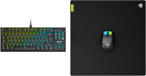 ROCCAT Sense Pro Square PC Gaming Mousepad, Non Slip Rubber Back, Speed Military-Grade Fabric with Low-Profile Stitched Edges, Durable Computer De...