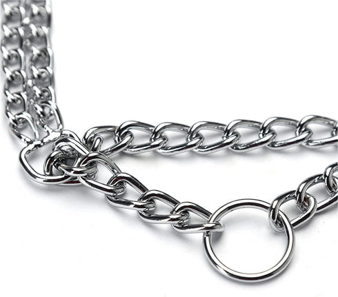 Dog Choker Collar Martingale Collar Training Double Row Chain Heavy Duty Collar for Medium Large Dogs (M-16” (suitable for neck 11-14"))...