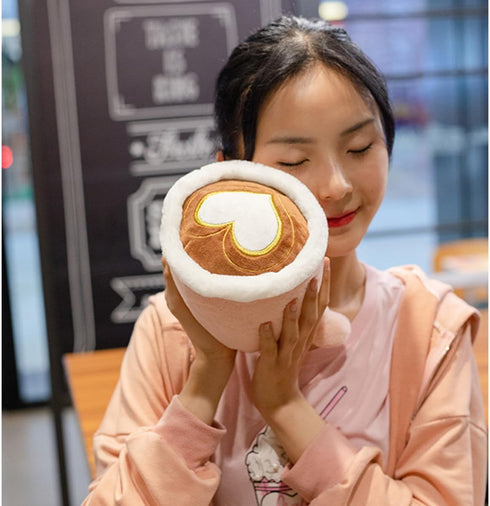 Latte Plush Pillow, 11.8 Inch Coffee Cup Plush Doll Toy, Coffee Food Stuffed Plush, Christmas Birthday Gift for Kids Adults Boys Girls (Pink)...