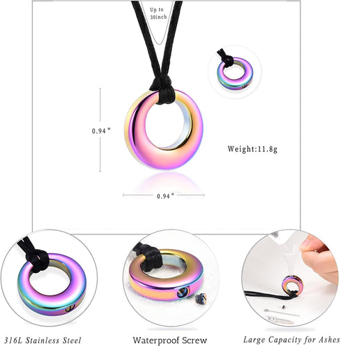 Hearbeingt Cremation Jewelry Urn Necklace for Ashes for Women Men, Circle of Life Eternity Memorial Pendant Ash Jewelry...