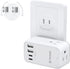 TROND 3 Prong to 2 Prong Adapter with 360° Rotating Plug, 2 Prong Outlet Extender with 3 AC Outlets and 4 USB Ports(2 USB C), US to Japan Plug Ada...