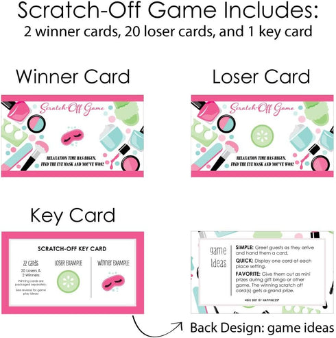 Big Dot of Happiness Spa Day - Girls Makeup Party Game Scratch Off Cards - 22 Count...