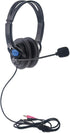 Manhattan Stereo Headset — Lightweight Over-Ear Design, 6 ft. (1.8 m) Connecting Cable and Two 3.5 mm Plugs for Audio and Built-in Adjustable Micr...
