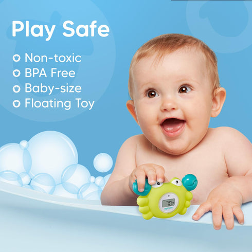 Aycorn Digital Baby Bath & Room Thermometer - Fahrenheit with LED Display & Temperature Warning - Infant Baby Bath Toys Floating Toy Thermometer...
