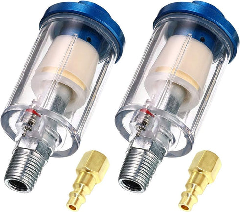 beduan Water Oil Separator Filter, 1/4" NPT Male and Female Thread Spray Gun Filters Air Line Compressor Fitting ?Pack of 2?...