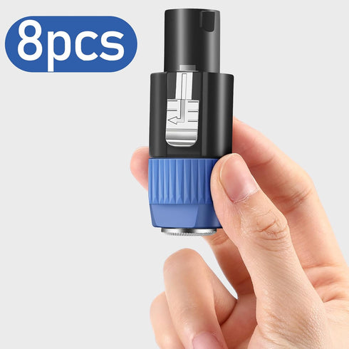 8 Pack NL4FC Speaker to 1/4 Adapter, Speaker Male to 1/4 inch TS Female Converter, 1/4 inch Female to NL4FC Male Connectors...