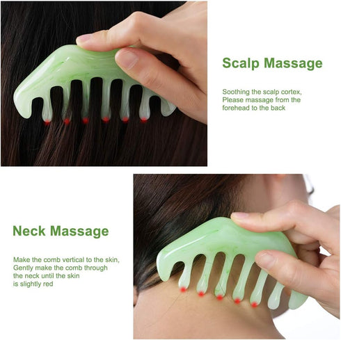 2pcs Massage Comb, Guasha Scraping Scalp Comb, Multi-Functional Handheld Head Massage Tool, Meridians Massager for Head Caring, Relaxation, Physic...