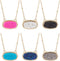 6PCS Faux Druzy Stone Necklace Simulated Druzy Pendant Necklace for Women Colorful Sparkly Oval Stone Necklaces Christmas Valentine's Day Jewelry ...