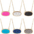 6PCS Faux Druzy Stone Necklace Simulated Druzy Pendant Necklace for Women Colorful Sparkly Oval Stone Necklaces Christmas Valentine's Day Jewelry ...