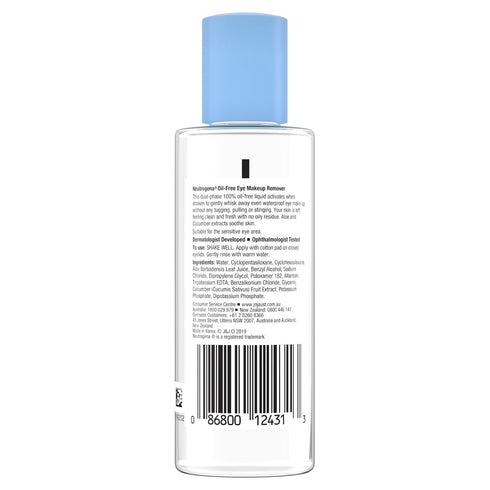 Neutrogena Oil-Free Liquid Eye Makeup Remover, Residue-Free, Non-Greasy, Gentle & Skin-Soothing Makeup Remover Solution with Aloe & Cucumber Extra...