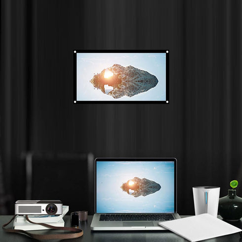 Projector Screen 40 Inches 16:9 Thicken Portable Non Crease Soft White Polyester Projector Curtain Projection Screen(40 inches)...