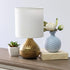 Simple Designs LT2073-GDW Mini Hammered Texture Gold Drip Table Lamp with White Shade...
