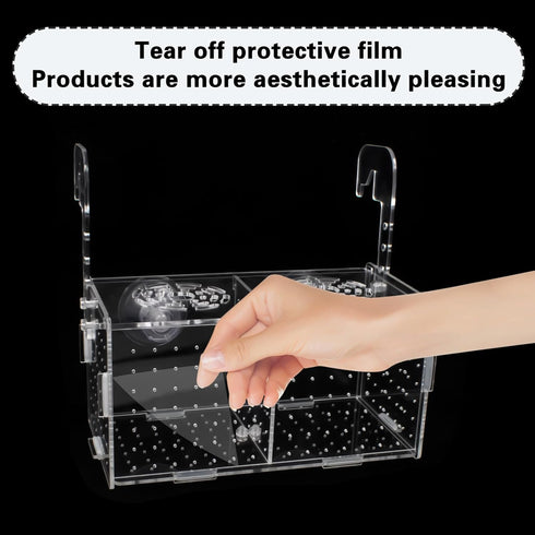 Fish Breeding Box for Aquarium Acrylic Fish Tank Breeder Divider Box with Suction Cups Transparent Hatchery Hanging Incubator for Fishes Shrimp Cl...
